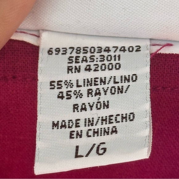 Jaclyn Smith Women's L Raspberry Red Sequin Beaded V-Neck 3/4 Sleeve Tunic Top - Picture 8 of 12